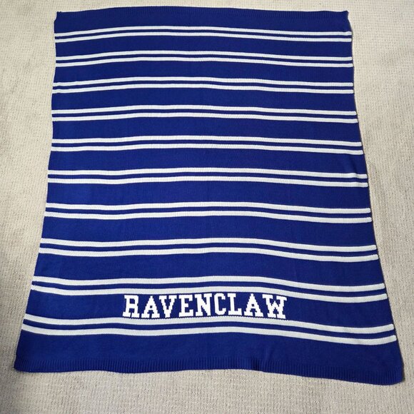 Pottery Barn Teen Harry Potter Ravenclaw Blue Throw Blanket 50x60 Stripe - Picture 1 of 8